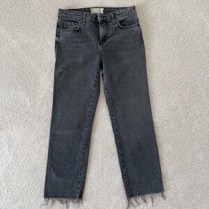 Free People Straight Leg Black Jeans Size 26S